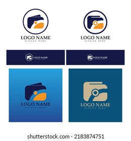 e-wallet logo design icon vector