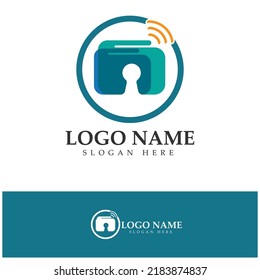 vector de diseño de logotipo de cartera electrónica