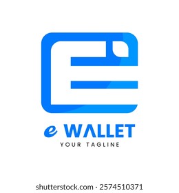 E-wallet logo illustration design with initial E