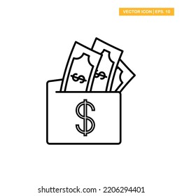 E-wallet with money icon vector design illustration