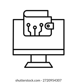 E-Wallet-Gliederungssymbol, Vektorgrafik