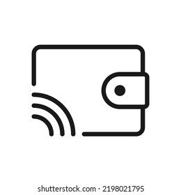 E-Wallet, payment line flat vector icon for mobile application, button and website design. Illustration isolated on white background. EPS 10 design, logo, app, infographic.