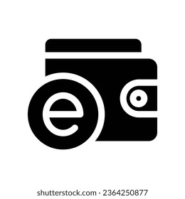 E-wallet solid icon. digital wallet Can be used for web and mobile. Mobile banking, online finance e-commerce payment application for mobile phone vector illustration design on white background EPS 10