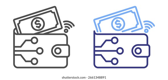 E-Wallet Technologie Symbol Blatt Farbe