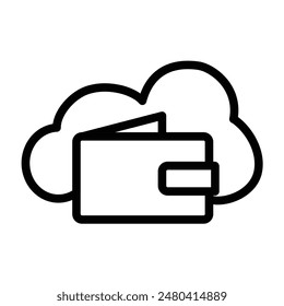 Ewallet Vector Line Icon Design