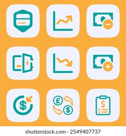 Ícone de IU da aplicação de smartphone online E-Wallets