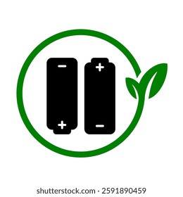 E-Waste clip art. Eco Battery. Environmental conservation and recycling concept Icon vector illustration. Hardware recycle