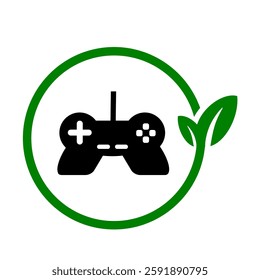 E-Waste clip art. Eco Game Console. Environmental conservation and recycling concept Icon vector illustration. Hardware recycle