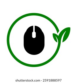 E-Waste clip art. Eco Mouse. Environmental conservation and recycling concept Icon vector illustration. Hardware recycle