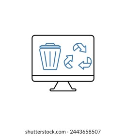 e-waste concept line icon. Simple element illustration. e-waste concept outline symbol design.