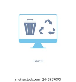 e-waste concept line icon. Simple element illustration. e-waste concept outline symbol design.