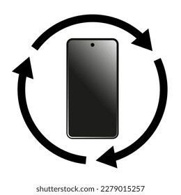 Residuos electrónicos, placa de icono del vector de reciclaje de electrónicos
