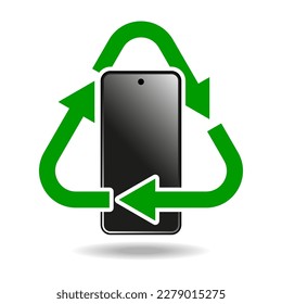 E-waste, electronics recycling vector icon badge