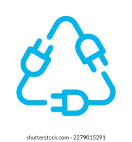 E-waste, electronics recycling vector icon badge
