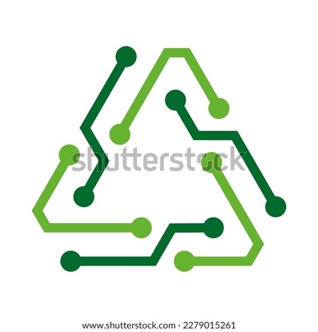 E-waste, electronics recycling vector icon badge