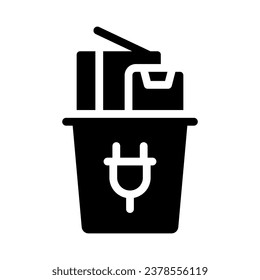 ewaste glyph icon illustration vector graphic. Simple element illustration vector graphic, suitable for app, websites, and presentations isolated on white background