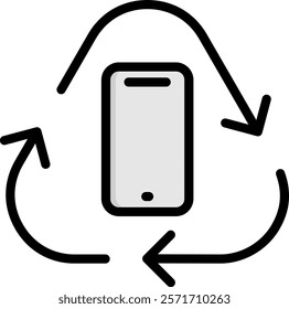 E-Waste Icon Lineal Color Vector Illustration