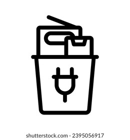 ewaste line icon illustration vector graphic. Simple element illustration vector graphic, suitable for app, websites, and presentations isolated on white background