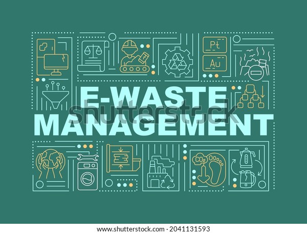 Ewaste Management Word Concepts Banner Broken Stock Vector (Royalty ...