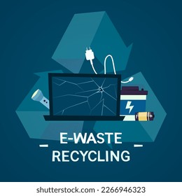 e-waste recycling composition vector illustration