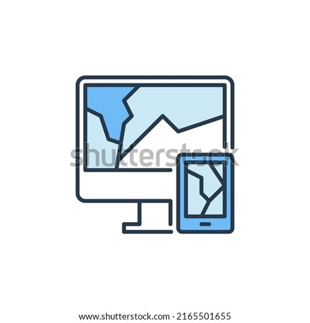 E-Waste vector Garbage concept modern colored icon or logo element