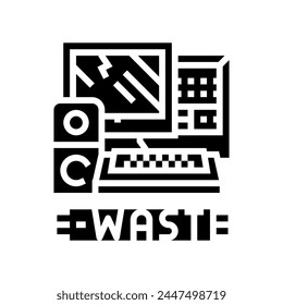 ewaste waste sorting glyph icon vector. ewaste waste sorting sign. isolated symbol illustration