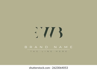 EWB abstract letter logo design. This logo is designed by three abstract letters.