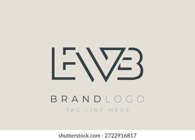 Diseño de logotipo de carta abstracta EWB. Diseño moderno del logotipo del negocio con tipografía Abstractas y estilo contemporáneo