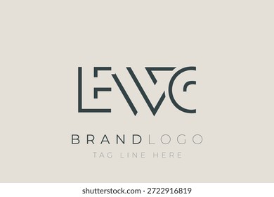 Diseño de logotipo de carta abstracta EWC. Diseño moderno del logotipo del negocio con tipografía Abstractas y estilo contemporáneo
