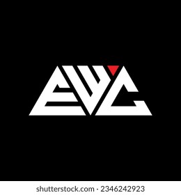 Das Design des EWC-Dreiecksbuchstaben-Logos mit dreieckiger Form. EWC Dreieck Logo Design Monogramm. EWC Dreieck-Vektorlogo-Vorlage mit roter Farbe. EWC Dreieckslogo Einfach, elegant und luxuriös.