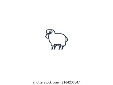 Ewe vector flat emoticon. Isolated Sheep emoji illustration. Ewe icon