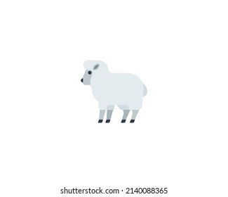 Ewe vector isolated icon. Sheep emoji illustration.