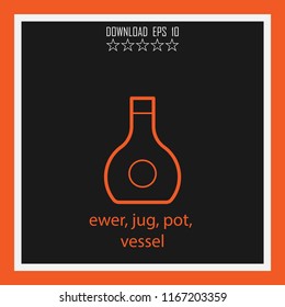 ewer, jug, pot, vessel vector icon