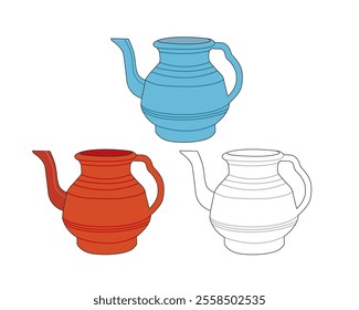 Ewer (Pitcher), also known as 'Lota' in Urdu, is a traditional Pakistani open vessel with a handle and a spout, designed for pouring water