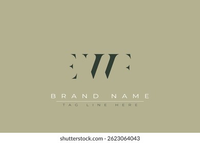 EWF abstrato carta logotipo design. Este logotipo é desenhado por três letras abstratas.