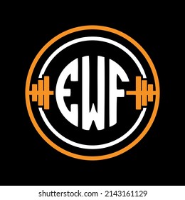 EWF initial logo vector sports gym template
