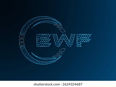 Diseño de Vector de logotipo de letra polivinílica baja EWF. Diseño de logotipo de poliéster inferior de EWF. Logotipo de poliéster bajo.
