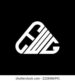 EWG letter logo creative design with vector graphic, EWG simple and modern logo in round triangle shape.