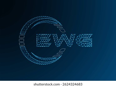 EWG baixo poli letra logotipo vetor design. EWG design de logotipo poli inferior. Logotipo poli baixo.