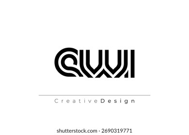 EWI Creative Unique Modern Letter Logo Design. Elegant Monogram Logo Design with Decorative Elements and Typography