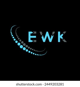 Diseño abstracto del logotipo de la letra de EWK. EWK diseño único. SEMANA.
