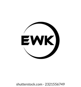 EWK letter logo design in illustration. Vector logo, calligraphy designs for logo, Poster, Invitation, etc.