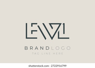 Diseño de logotipo de carta abstracta de EWL. Diseño moderno del logotipo del negocio con tipografía Abstractas y estilo contemporáneo