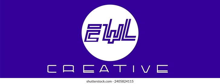 Símbolo del vector creativo del logotipo EWL monograma iniciales majestuosidad abstracta plantilla del vector de icono