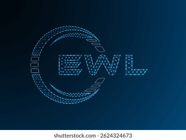 Diseño de Vector de logotipo de letra polivinílica baja EWL. Diseño de logotipo polivinílico inferior de EWL. Logotipo de poliéster bajo.