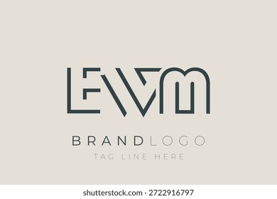 Diseño de logotipo de carta abstracta EWM. Diseño moderno del logotipo del negocio con tipografía Abstractas y estilo contemporáneo