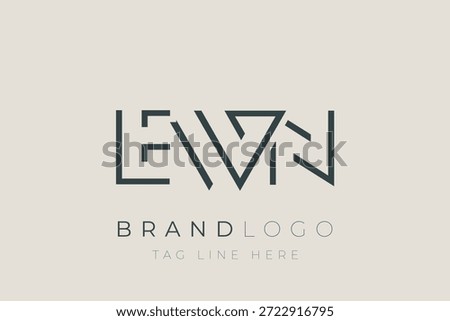EWN abstract letter logo design. Modern Business Logo Design With Abstract Typography and Contemporary Style
