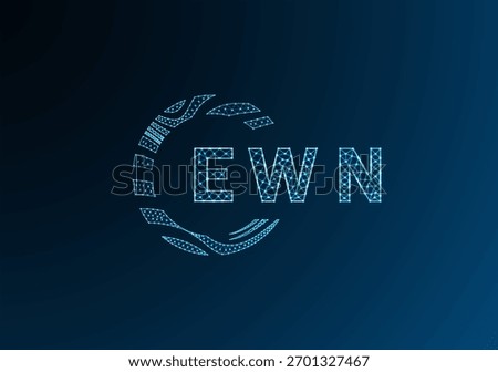 EWN low poly letter logo vector design. EWN lower poly logo design. EWN unique low poly logo design.