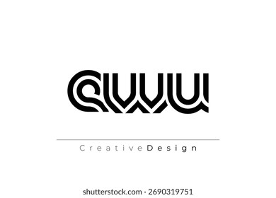 EWU Creative Unique Modern Letter Logo Design. Elegant Monogram Logo Design with Decorative Elements and Typography