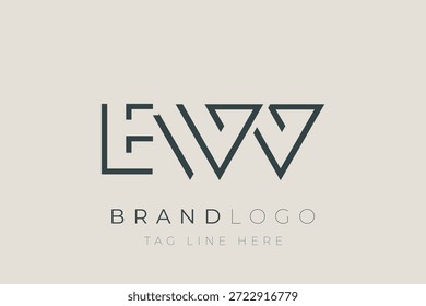 EWV abstrakte Buchstaben Logo-Design. Modernes Business-Logo-Design mit abstrakter Typografie und zeitgenössischem Stil